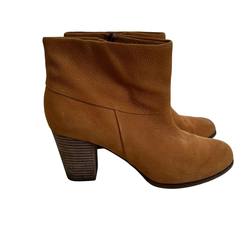 Cole Haan Nike Air Pebbled Leather Ankle Boots Block Heel Boho Womens 10B
